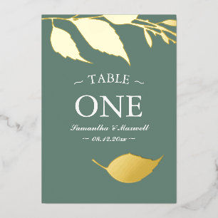 Tarjeta de Relieve metalizado número de mesa de ho