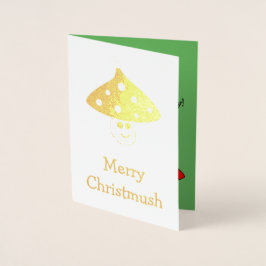 Tarjeta de Relieve metalizado para hongos de Santa