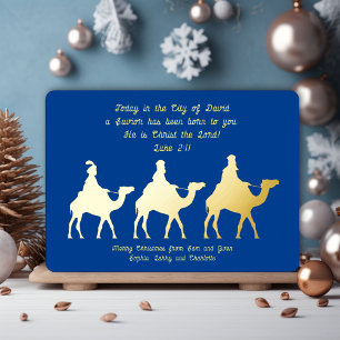 Tarjeta de Relieve metalizado para Navidades crist