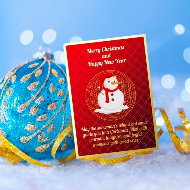 Tarjeta de Relieve metalizado para Navidades Snowm (Subido por el creador)