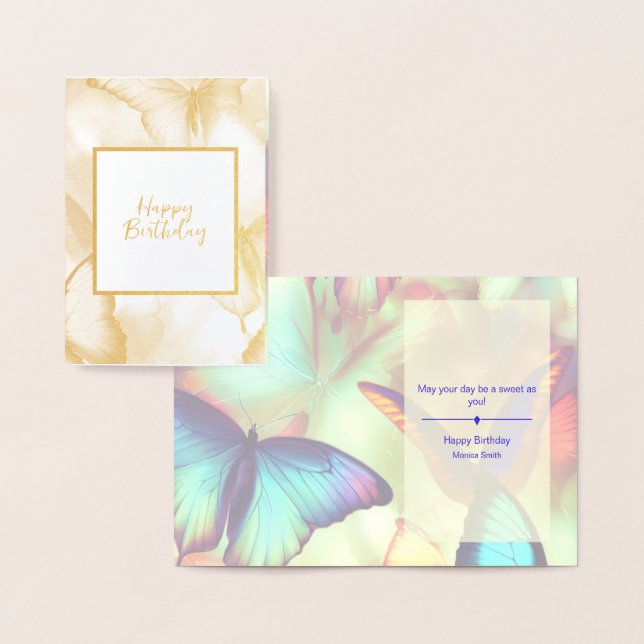 Tarjeta de Relieve metalizado personalizada Butter (Demostración)