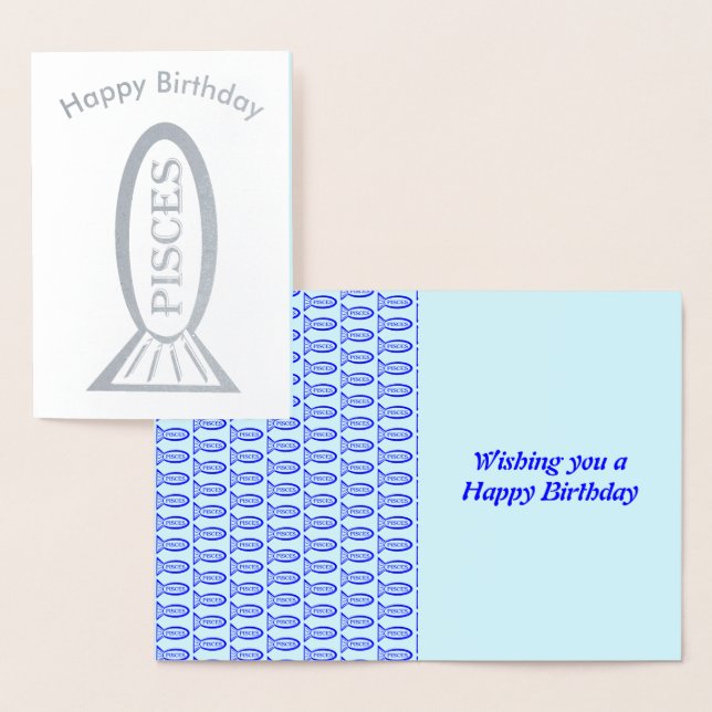 Tarjeta de Relieve metalizado Pisces Star Sign Fis (Demostración)