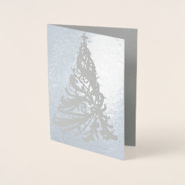 Tarjeta de Relieve metalizado plateado de árbol de