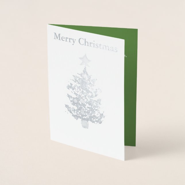 Tarjeta de Relieve metalizado plateado de árbol de (Anverso)