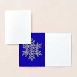 Tarjeta de Relieve metalizado plateado Snowflake