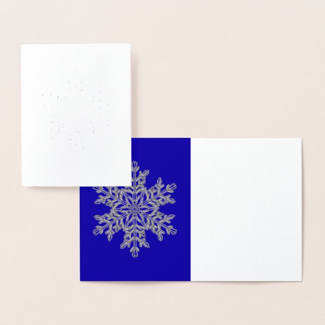 Tarjeta de Relieve metalizado plateado Snowflake (Demostración)