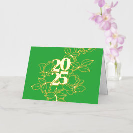 Tarjeta de Relieve metalizado plegado verde de dis