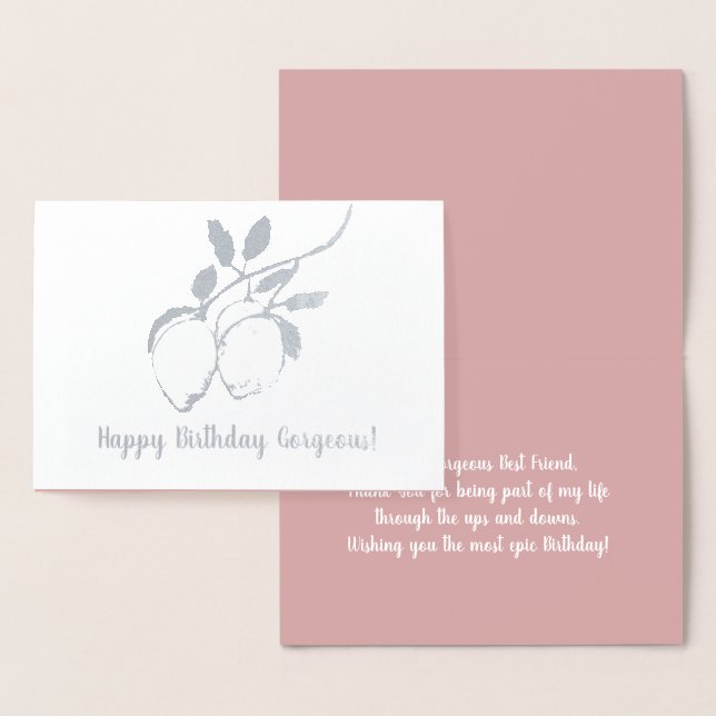 Tarjeta de Relieve metalizado Real de Cumpleaños d (Demostración)