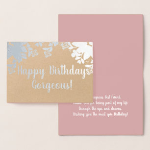Tarjeta de Relieve metalizado Real de Cumpleaños R