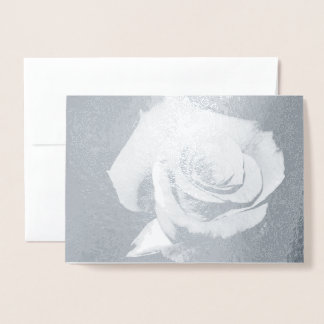 Tarjeta de Relieve metalizado ROSE en blanco y neg