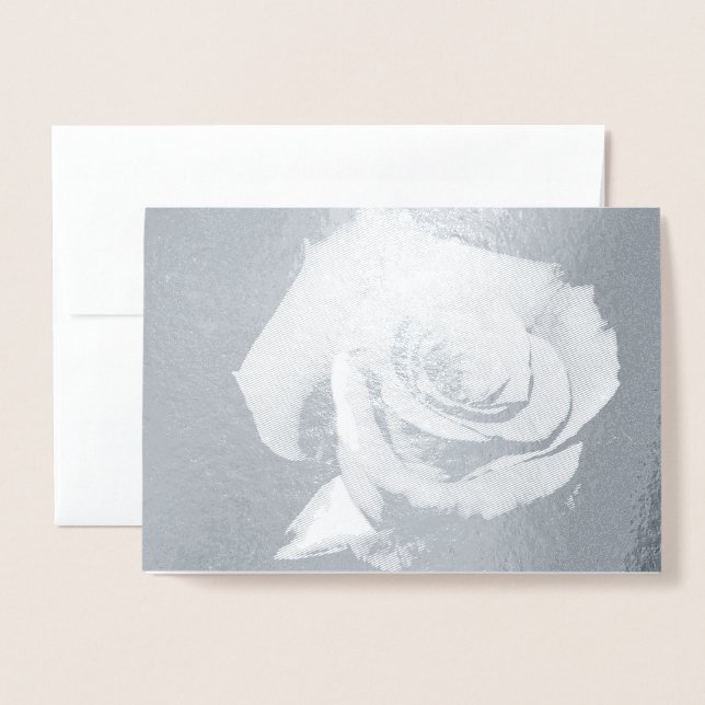 Tarjeta de Relieve metalizado ROSE en blanco y neg (Anverso con sobre)