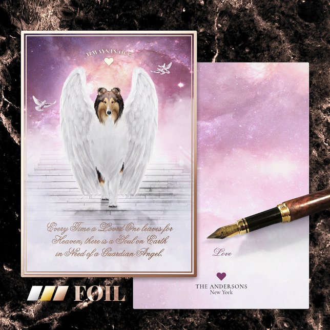 Tarjeta de Relieve metalizado Sable Collie Angel - (Subido por el creador)