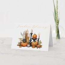 Tarjeta de Relieve metalizado Samhain Blessings