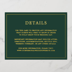 Tarjeta de Relieve metalizado Simple Forest Green