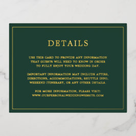 Tarjeta de Relieve metalizado Simple Forest Green 