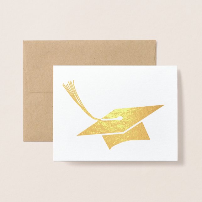 Tarjeta de Relieve metalizado temática Grad Cap Gr (Anverso con sobre)