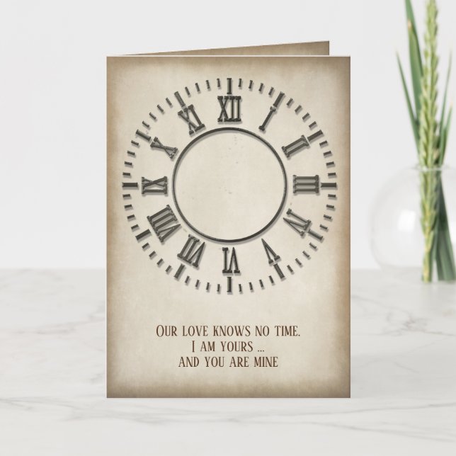 Tarjeta de reloj de aniversario sin tiempo (Anverso)