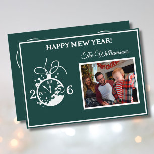 Tarjeta de reloj de foto de Año Nuevo feliz 2027
