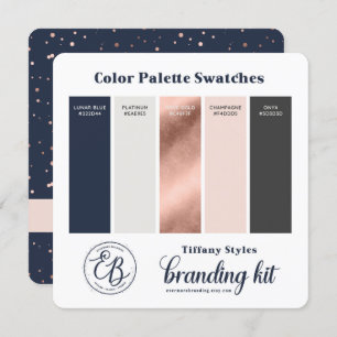 Tarjeta de reloj de la paleta de color azul y Rosa