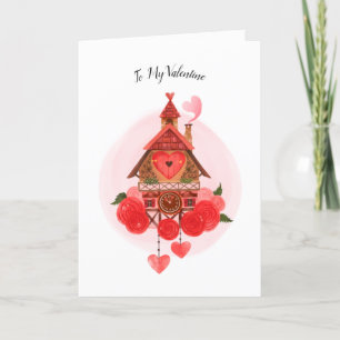 Tarjeta de reloj de San Valentín