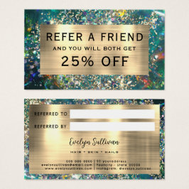 Tarjeta de remisión opal verde azulada para purpur