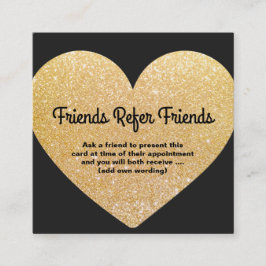 Tarjeta de remisión para clientes de Purpurina de 