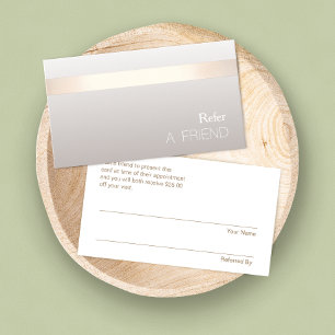 Tarjeta de remisión simple elegante de salón de be