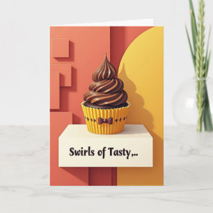 Tarjeta de remolino de chocolate dulce