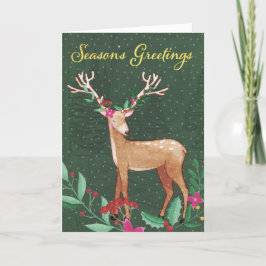 Tarjeta de renos Seasons Greetings
