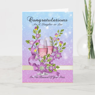 Tarjeta de renovación de promesa de hijo y boda cu