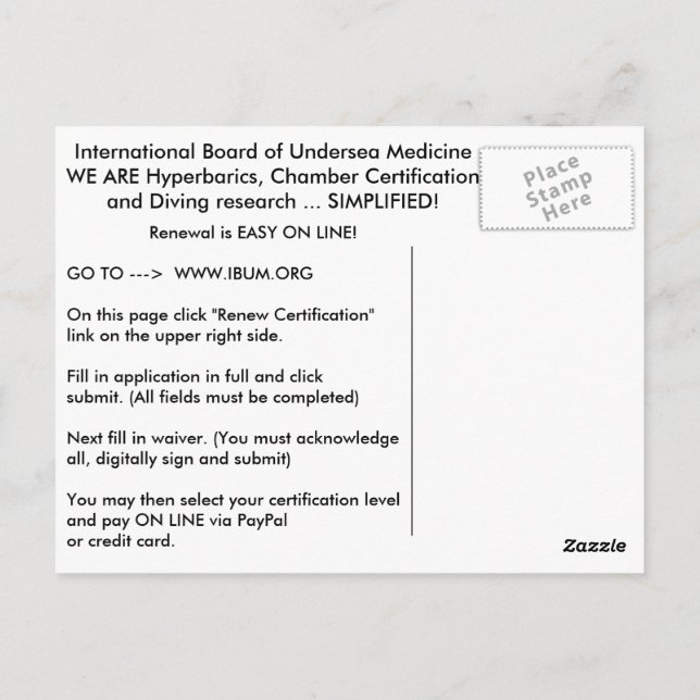 Tarjeta de renovación IBUM (Reverso)