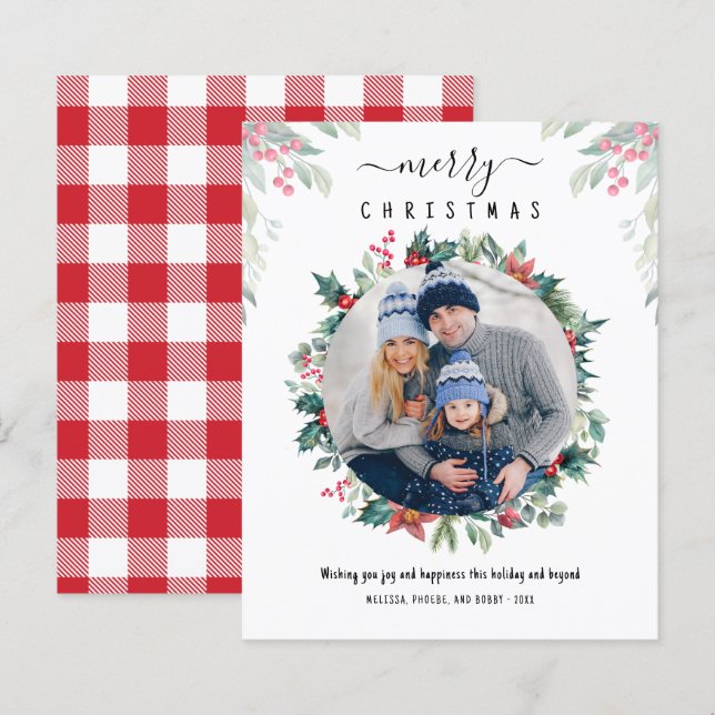 Tarjeta de reposición de fotos de la familia navid (Anverso / Reverso)