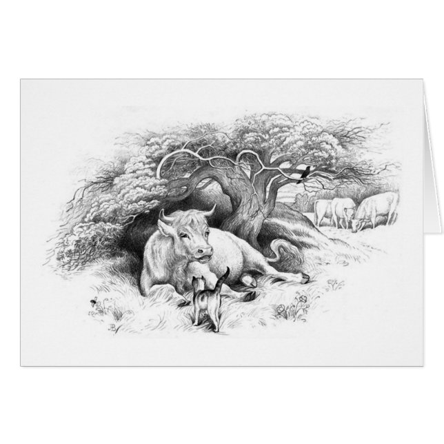 Tarjeta de reposo de vaca (Anverso (Horizontal))