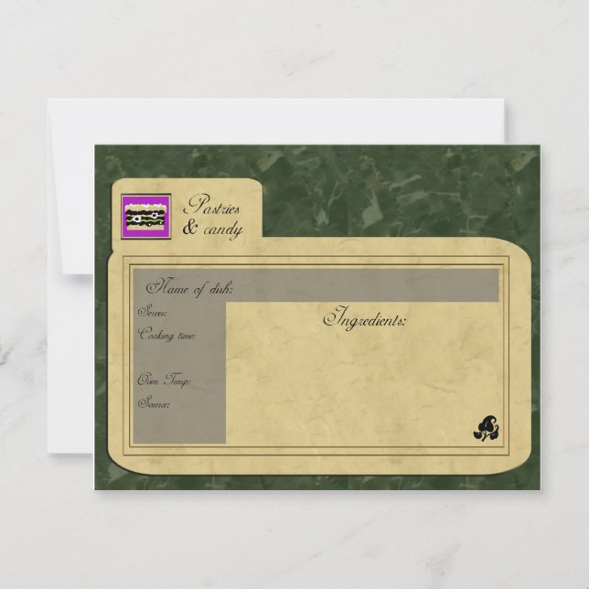 tarjeta de repostería (Anverso)