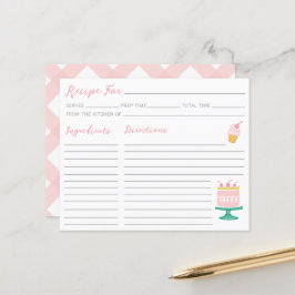 Tarjeta de repostería para pasteles rosa preppy
