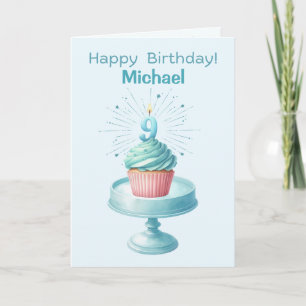 Tarjeta de repostería personalizada para el noveno