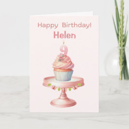 Tarjeta de repostería personalizada para el noveno
