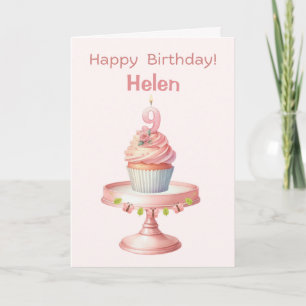 Tarjeta de repostería personalizada para el noveno