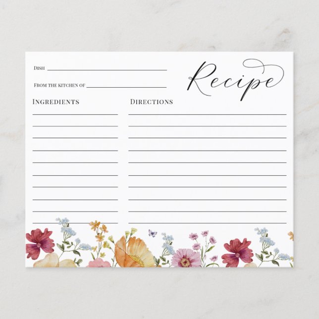 Tarjeta de represa Boho Wildflower Bridal Shower (Anverso)