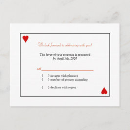 Tarjeta de reproducción simple Boda RSVP