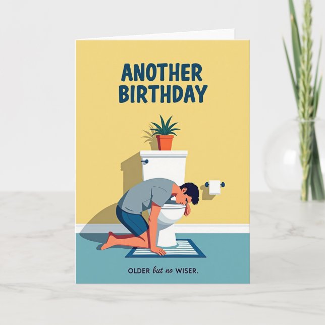 Tarjeta de resaca de cumpleaños divertida (Anverso)