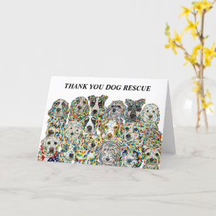 Tarjeta de rescate de perro de agradecimiento