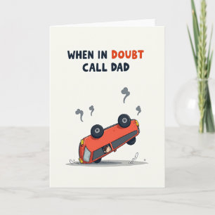 Tarjeta de rescate del Día del Padre de dibujos an