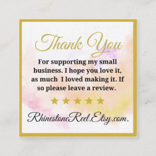 Tarjeta de reseña de Small Business Gracias