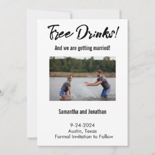 Tarjeta de Reserva de Fecha con Bebidas Gratis Div