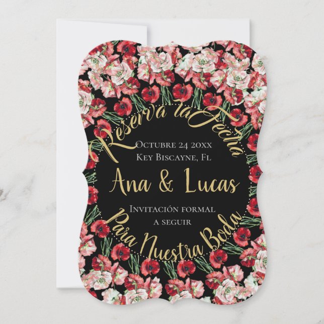 Tarjeta de reserva de fecha| Reserva la fecha de e (Anverso)