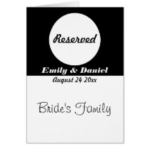 Tarjeta de Reserva de Mesa Boda Negro y Blanco