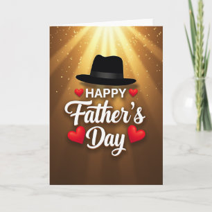 Tarjeta de Resplandor del Día de los Padres Dorado