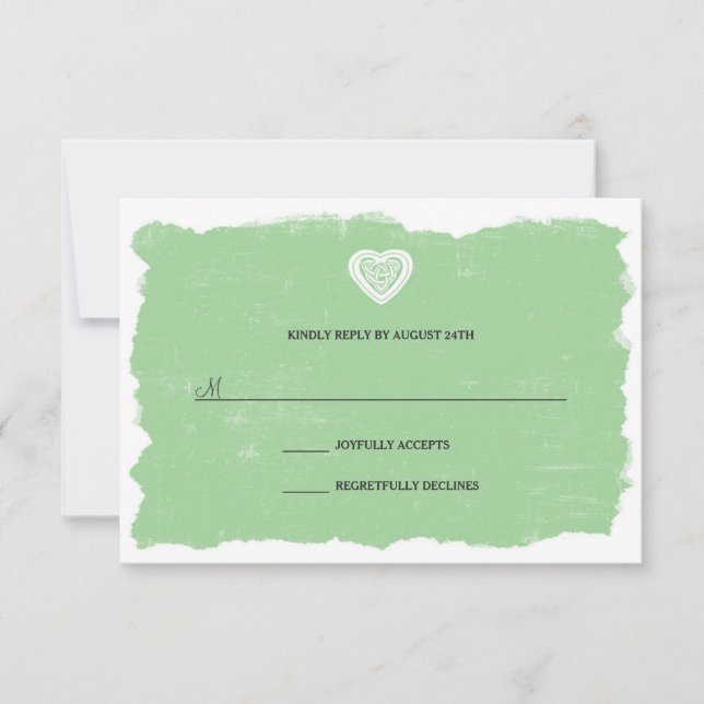 Tarjeta de respuesta 3991 del corazón celta irland (Anverso)
