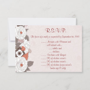 Tarjeta de respuesta 3.5 x 5 R.S.V.P Amor floral r